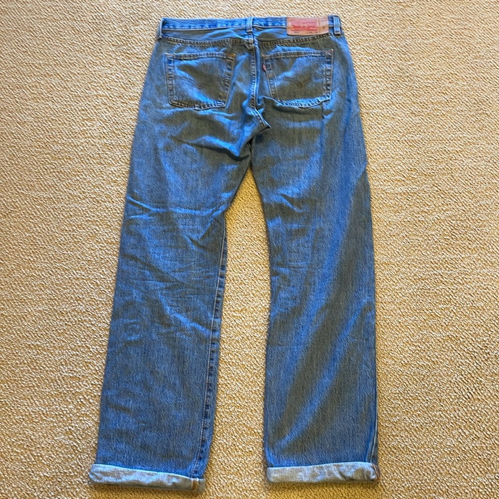 Men's 501 34x34 Classic Blue Jeans - Picture 6 of 7